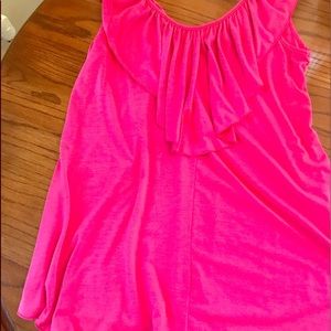Hot pink ruffle top